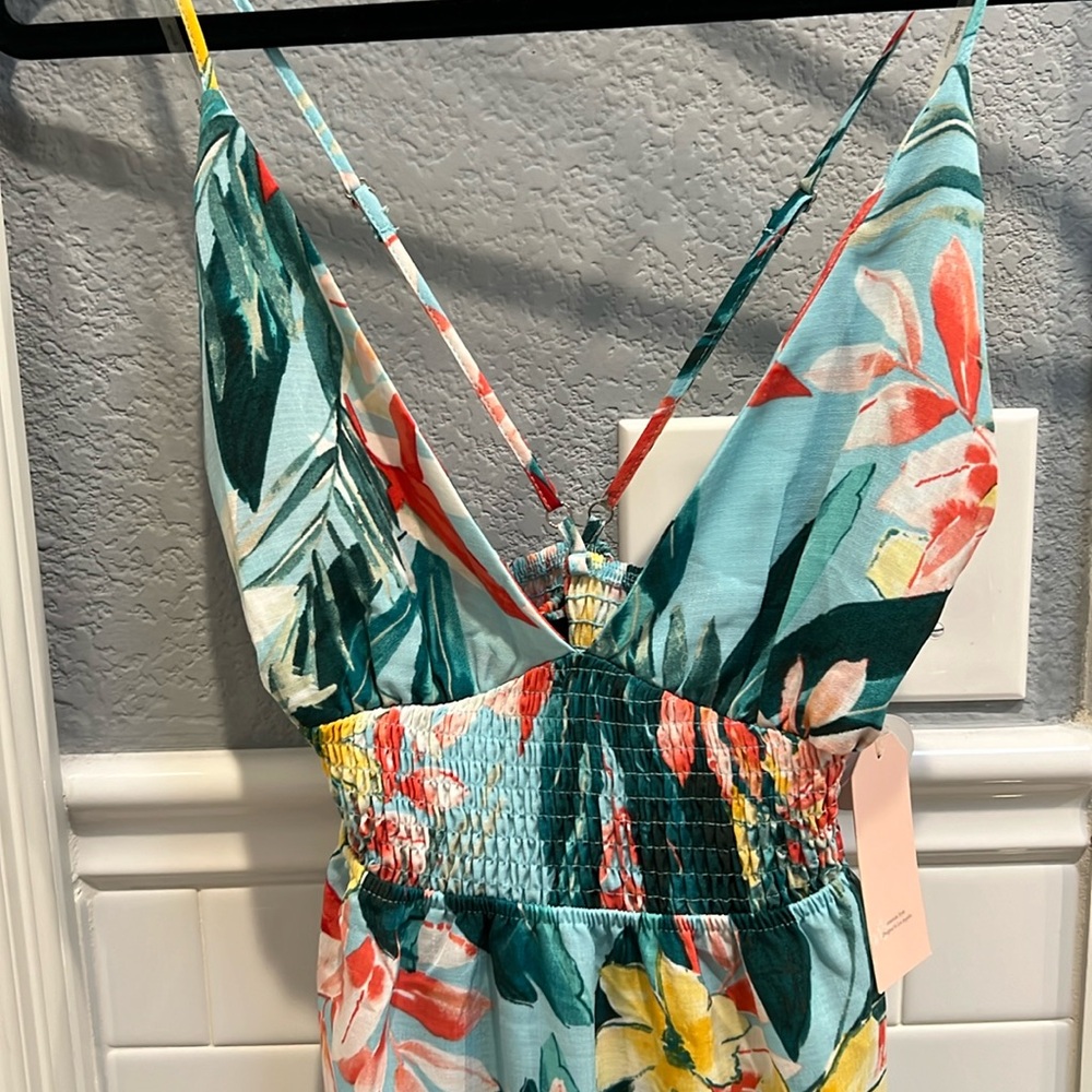 Tropical print maxi dress
